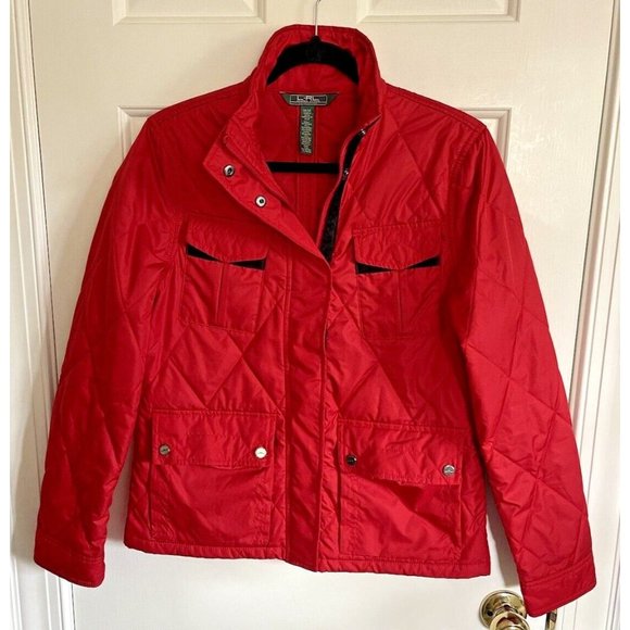Womens L-RL Lauren Active Red Size Medium Quilted Jacket Ralph‎ Lauren - Picture 1 of 9